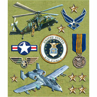 K and Company - Life's Little Occasions Collection - 3 Dimensional Stickers  with  Epoxy Accents - Air Force