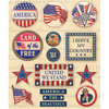 K and Company - Life's Little Occasions Collection - 3 Dimensional Stickers with Epoxy Accents - Patriotic Words