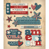 K and Company - Life's Little Occasions Collection - 3 Dimensional Stickers with Epoxy and Glitter Accents - Americana Words, CLEARANCE