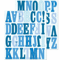 K and Company - Life's Little Occasions Collection - Die Cut Stickers with Glitter and Gem Accents - Americana Alphabet - Blue