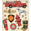 K and Company - Life's Little Occasions Collection - 3 Dimensional Stickers with Epoxy and Varnish Accents - Firefighter