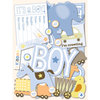 K and Company - Itsy Bitsy Collection - Die Cut Cardstock Pieces with Glitter Accents - Baby Boy