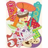 K and Company - Confetti Collection - Die Cut Cardstock Pieces with Glitter Accents