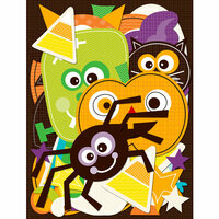 K and Company - Spooktacular Collection - Die Cut Cardstock Pieces with Glitter Accents - Icons, CLEARANCE