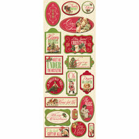 K and Company - Yuletide Collection - Christmas - Adhesive Chipboard with Glitter Accents - Icons, CLEARANCE
