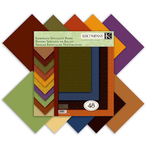 K and Company - 12 x 12 Embossed Specialty Paper Pad - Fall