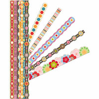 K and Company - Adhesive Paper Borders with Flocked Accents - Angelica, CLEARANCE