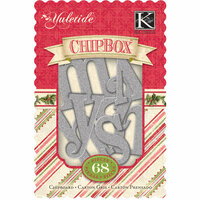 K and Company - Yuletide Collection - Christmas - Chipboard Box - Silver Glitter Alphabet