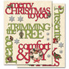 K and Company - Yuletide Collection - Christmas - Adhesive Chipboard with Glitter Accents - Words, CLEARANCE