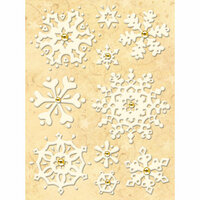 K and Company - Glad Tidings Collection - Christmas - Die Cut Stickers with Glitter and Gem Accents - Snowflakes