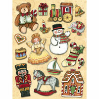 K and Company - Glad Tidings Collection - Christmas - Grand Adhesions with Glitter Accents - Icons, BRAND NEW