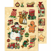 K and Company - Glad Tidings Collection - Christmas - Adhesive Chipboard with Glitter Accents - Icons