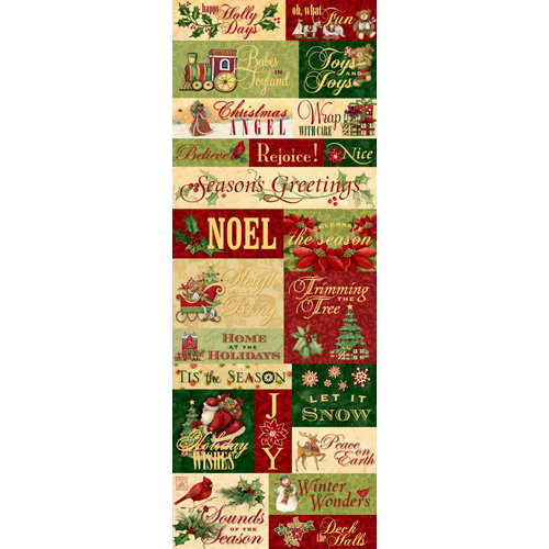 K and Company - Glad Tidings Collection - Christmas - Embossed Stickers with Foil Accents - Words and Phrases, BRAND NEW