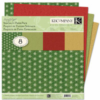 K and Company - Glad Tidings Collection - Christmas - 12 x 12 Specialty Paper Pack with Flocked and Glitter Accents, CLEARANCE