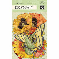 K and Company - Cottage Garden Collection by Tim Coffey - Die Cut Cardstock and Acetate Pieces with Foil Accents - Warm Mix
