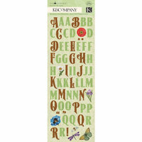 K and Company - Cottage Garden Collection by Tim Coffey - Die Cut Stickers with Glitter Accents - Alphabet