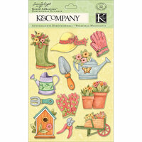 K and Company - Spring Blossom Collection - Grand Adhesions with Glitter Accents - Gardening