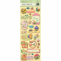 K and Company - Spring Blossom Collection - Adhesive Chipboard with Glitter Accents - Words