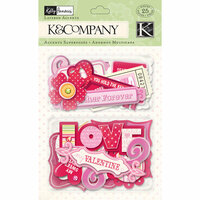 K and Company - Valentine Collection - Layered Accents with Glitter and Gem Accents - Icons