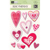 K and Company - Valentine Collection - Adhesive Chipboard with Glitter and Gem Accents - Heart