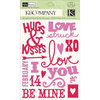 K and Company - Valentine Collection - Glitter Stickers - Word