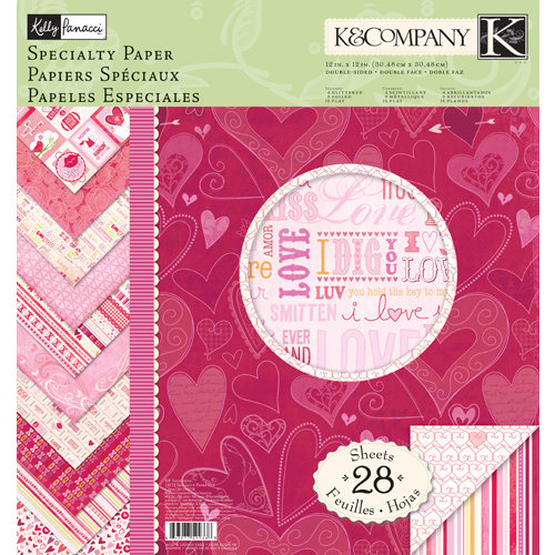 K and Company - Valentine Collection - 12 x 12 Specialty Paper Pad, CLEARANCE