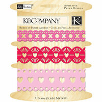 K and Company - Valentine Collection - Adhesive Paper Ribbon