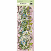 K and Company - Flora and Fauna Collection - Adhesive Borders with Glitter Accents - Swirl