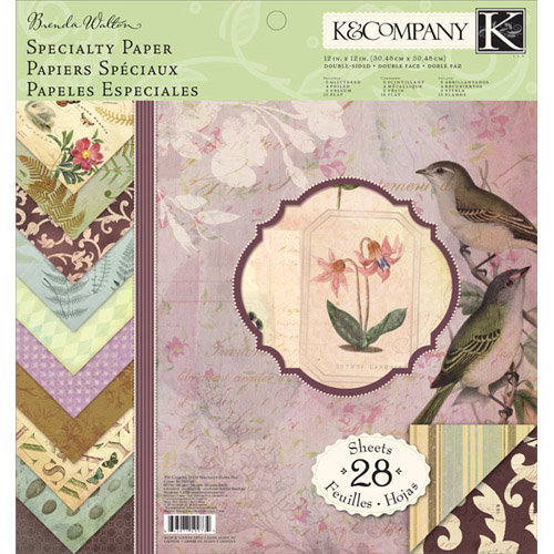 K and Company - Flora and Fauna Collection - 12 x 12 Specialty Paper Pad, CLEARANCE
