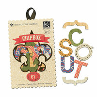 K and Company - Boy Scouts of America Collection - Chipboard Box with Stitched Accents - Alphabet