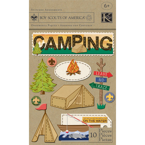 K and Company - Boy Scouts of America Collection - Stitched Adornments Stickers - Camp