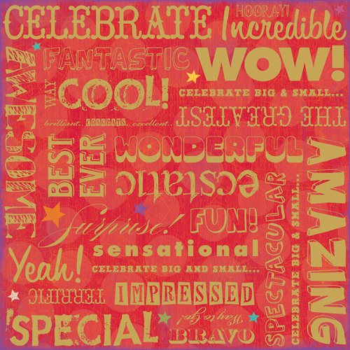 K and Company - Confetti Collection - 12 x 12 Paper - Big Words, CLEARANCE