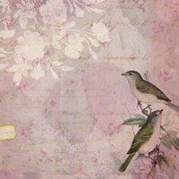 K and Company - Flora and Fauna Collection - 12 x 12 Paper - Lovebirds