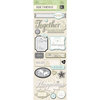 K and Company - Elegance Collection - Adhesive Chipboard with Foil and Gem Accents - Words, CLEARANCE