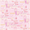 K and Company - Valentine Collection - 12 x 12 Paper with Foil Accents - Love Words Pink