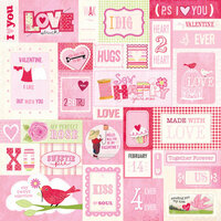 K and Company - Valentine Collection - 12 x 12 Paper with Foil Accents - Valentine Sampler