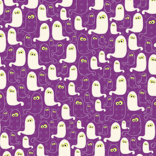 K and Company - Spooktacular Collection - 12 x 12 Paper - Purple Ghosts