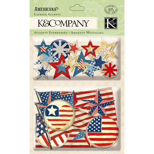 K and Company - Americana Collection - Layered Accents with Foil Accents, BRAND NEW