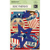 K and Company - Americana Collection - Die Cut Cardstock Pieces with Glitter Accents
