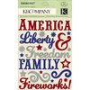 K and Company - Americana Collection - Glitter Stickers - Word