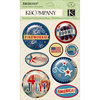 K and Company - Americana Collection - 3 Dimensional Stickers with Glitter Accents - Snow Globe, BRAND NEW