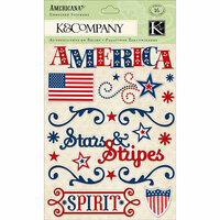 K and Company - Americana Collection - Foil Embossed Stickers, CLEARANCE