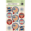 K and Company - Americana Collection - Grand Adhesions with Glitter and Gem Accents - Medallions
