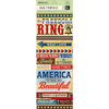 K and Company - Americana Collection - Embossed Stickers with Foil Accents - Word