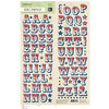K and Company - Americana Collection - Die Cut Stickers with Foil Accents - Alphabet