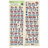 K and Company - Americana Collection - Die Cut Stickers with Foil Accents - Alphabet