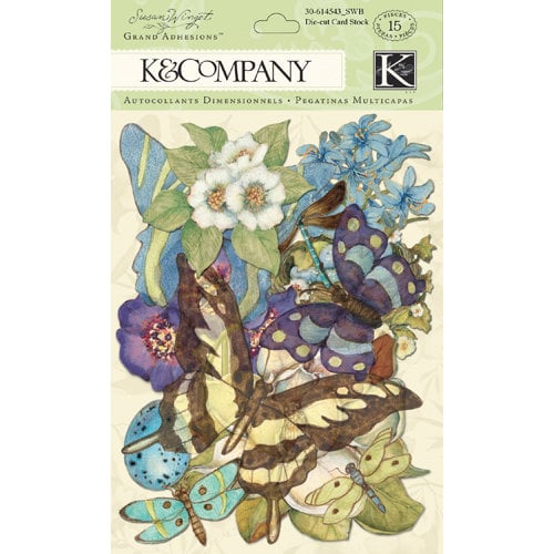 K and Company - Botanical Collection - Die Cut Cardstock and Acetate Pieces with Foil Accents