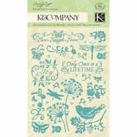 K and Company - Botanical Collection - Foil Embossed Stickers - Swirl