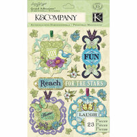 K and Company - Botanical Collection - Grand Adhesions with Gem and Glitter Accents - Tag