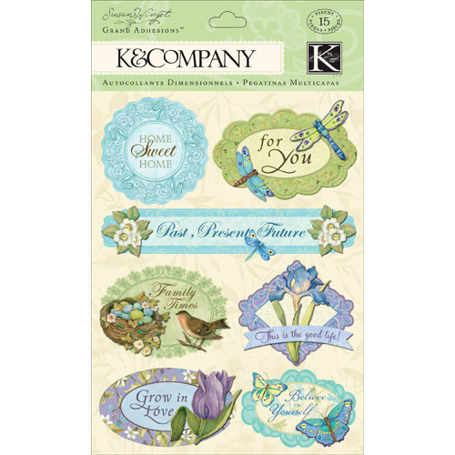 K and Company - Botanical Collection - Grand Adhesions with Glitter Accents - Word